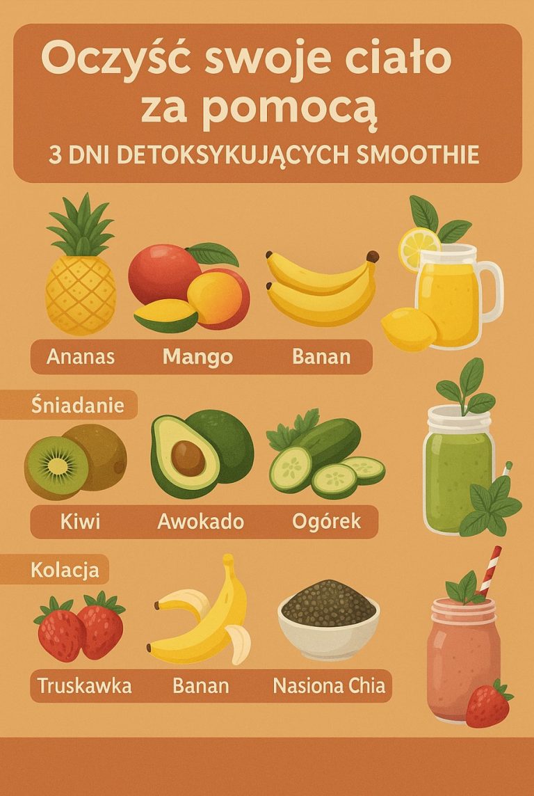 3-dniowy plan detoksykacyjnego koktajlu – oczyść swoje ciało naturalnie! 🍍🥑🍓