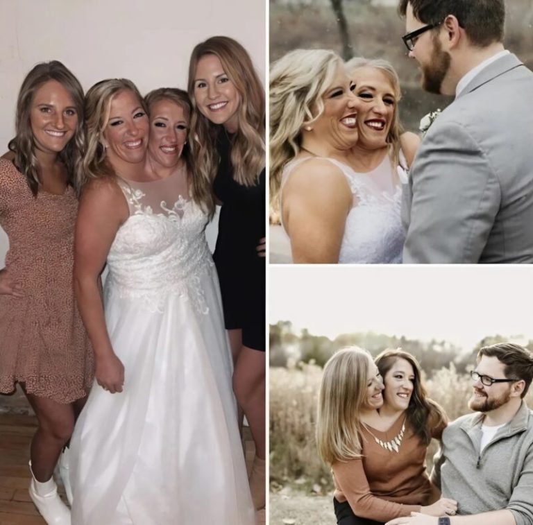 Bliźniaczki syjamskie, które poślubiły tego samego mężczyznę, udostępniły zdjęcie ze swoim mężem i córką