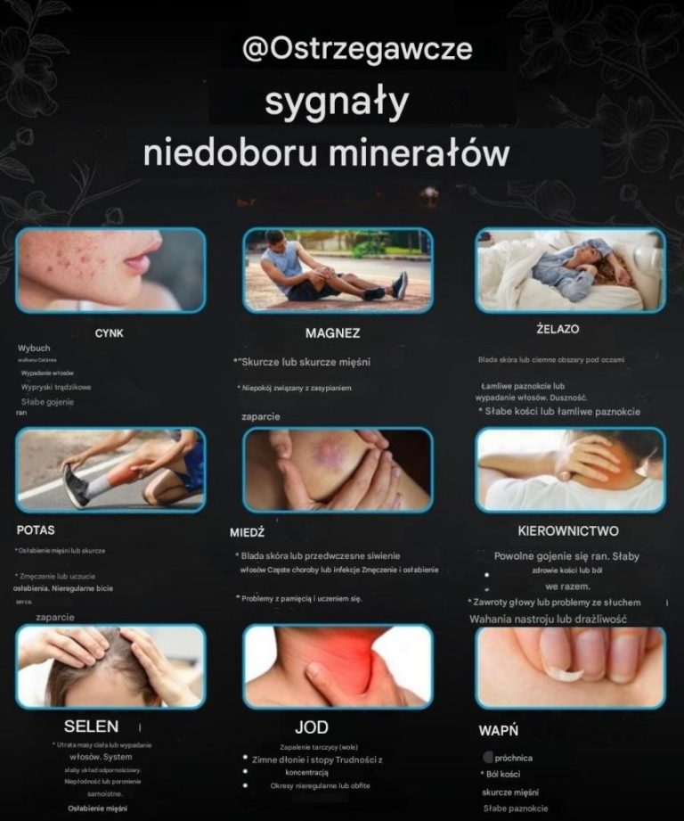 Objawy niedoboru minerałów Dowiedz się, jak ostrzega Cię Twój organizm!
