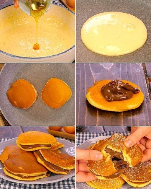 Dorayaki z kremem z orzechów laskowych