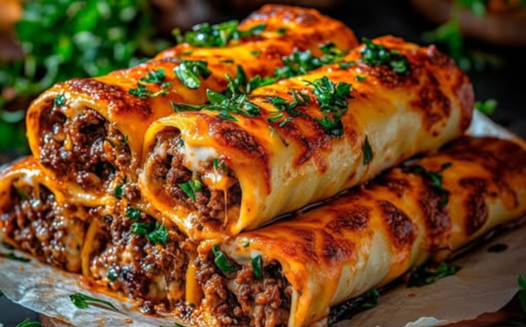 Tortille w stylu włoskim z mięsem i serem