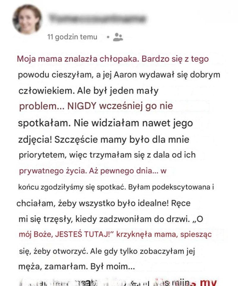 W wieku 45 lat moja matka znalazła nowego mężczyznę, ale kiedy poznałam prawdę, wszystko się zmieniło