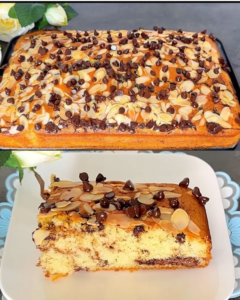 Ciasto migdałowe z kawałkami czekolady i Nutellą