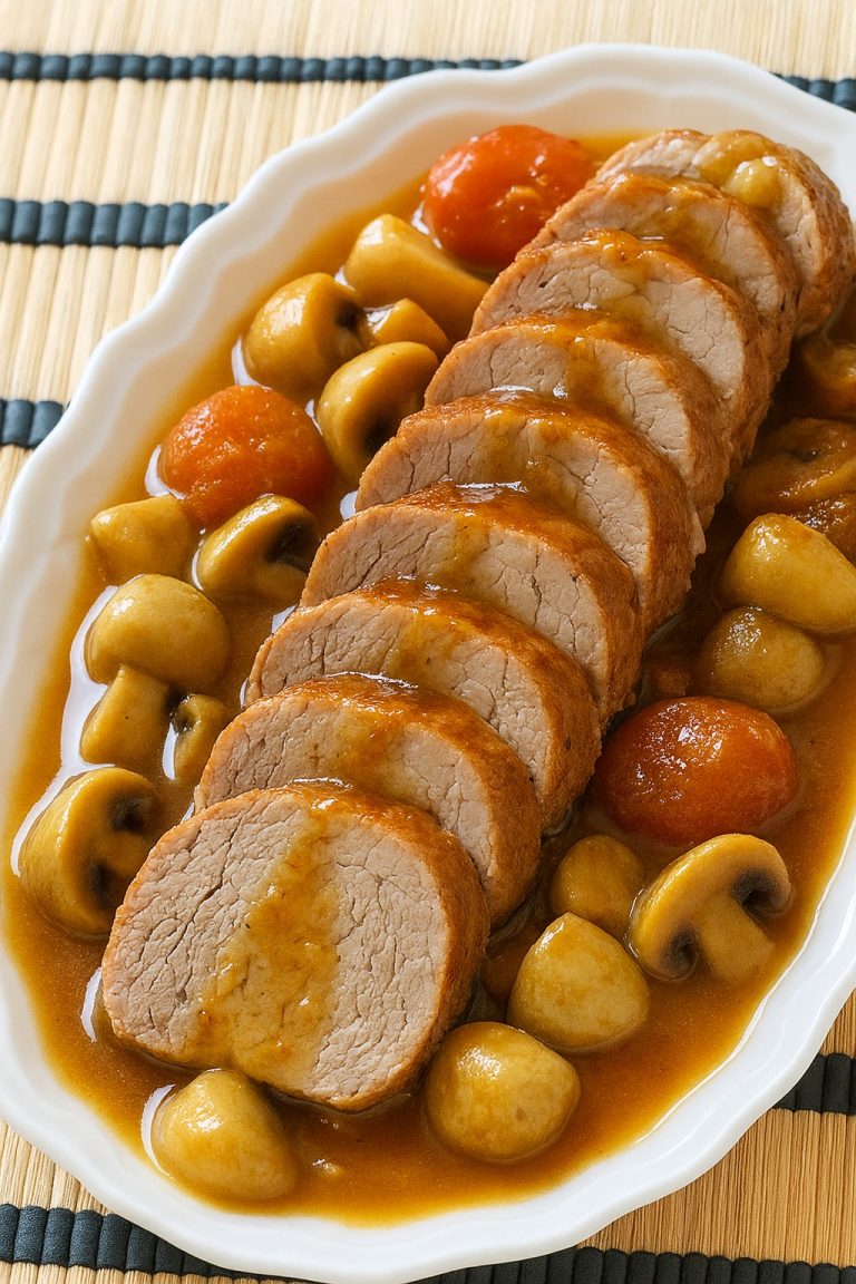 Polędwiczka wieprzowa w sosie piwnym